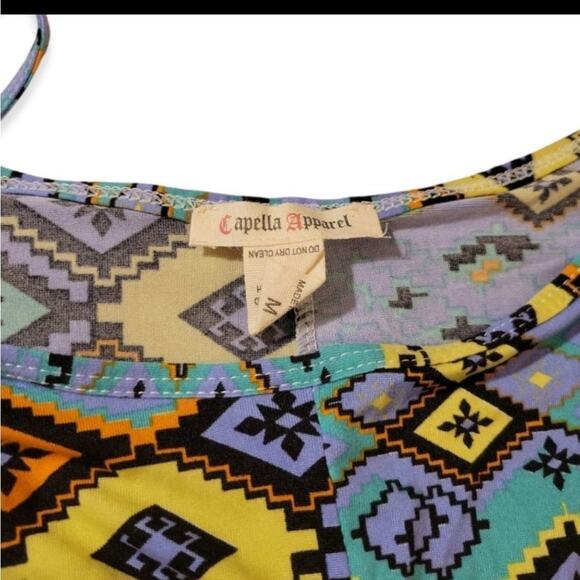 Capella apparel spaghetti strap short romper fun multi color design - Picture 3 of 3